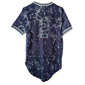 Evolution Mens L T-Shirt Derek Jeter #2 New York Splatter Paint Street Wear